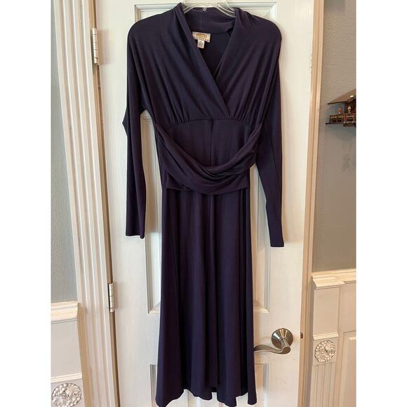 Talbots Dresses & Skirts - VTG Talbots Faux Wrap Purple dress Women 4 Ballet Ethereal Y2K Fairy Coquette